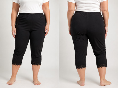 Damen capri leggings - leggings, schwarz