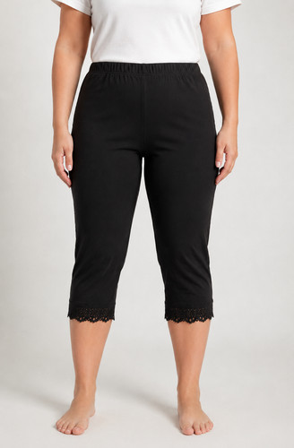 Damen capri leggings schwarz - capri,