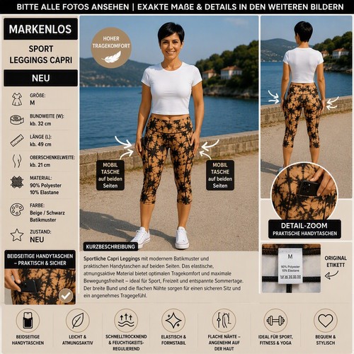 High waist capri leggings - capri, mit